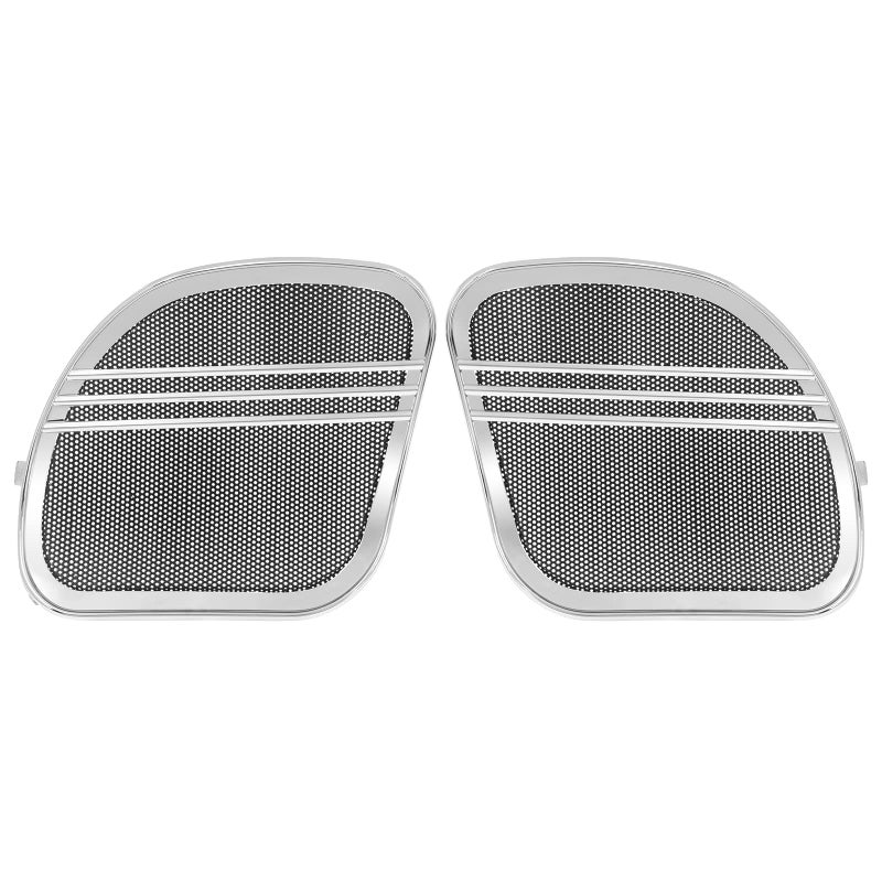 HDBUBALUS Motorbike Tri-Line Speaker Grills Cover Trim Mesh for Harley Road Glide FLTRX 2015 2016 2017 2018,Chrome - Image 4